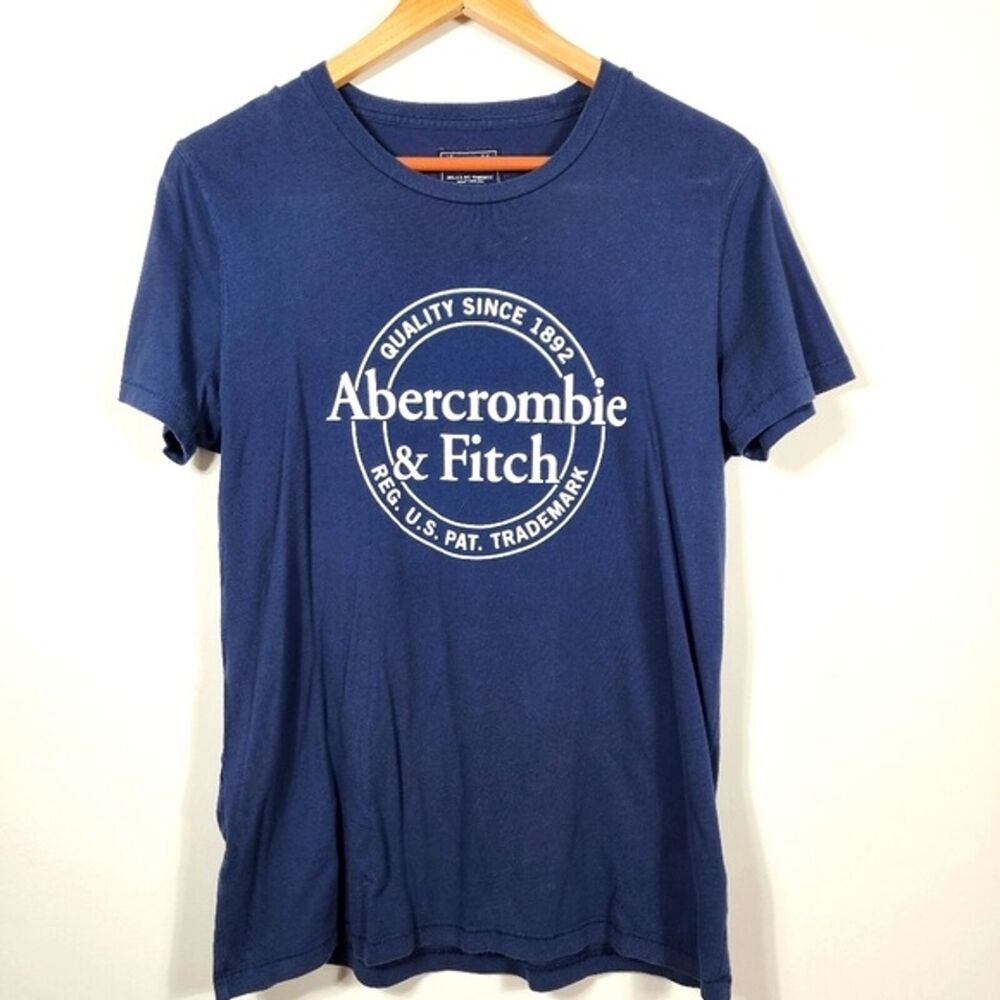 Men's Navy Blue Abercrombie & Fitch Short Sleeve Tshirt Size Small